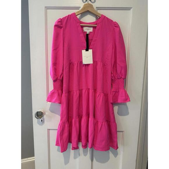 Tuckernuck Pomander Place PINK Crepe Kenzo Dress NWT Extra Small XS - Picture 2 of 4